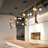 White Ball on Tree Trunk LED Chandelier - Clowas